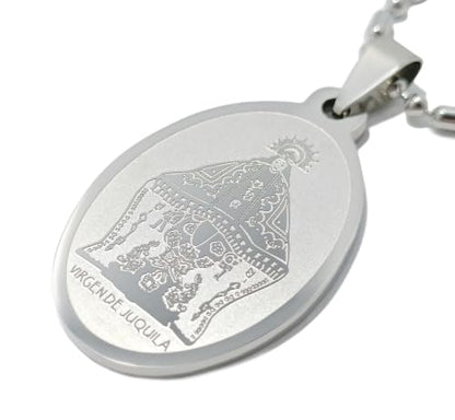 Virgin Stainless Steel Religious Pendant with 60cm Chain - Juquila Model 373