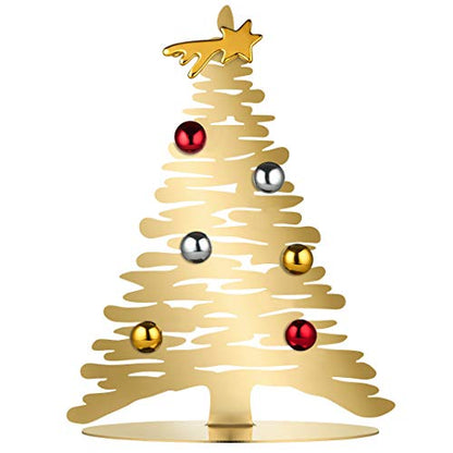 Steel Christmas Ornament with Magnets - Gold Plated Bark Design, 9.85"