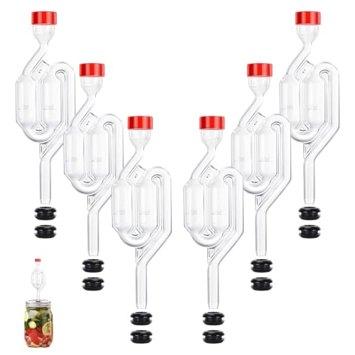 S-Shaped Fermentation Airlocks Twin Bubble Kit for Homebrew & Food