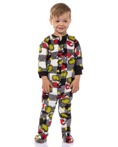 Dr Seuss Grinch Family Pajama Set Infant 12 Months Wht Plaid Variation