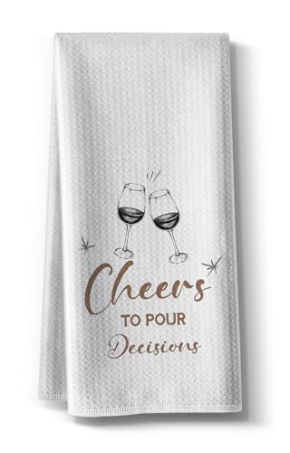 Funny Kitchen Towels Set - Absorbent Tea Dishcloth Hand Rags - Bottle Decision