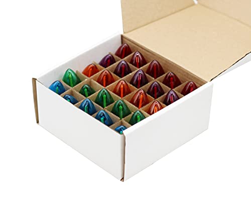 Creative Hobbies Transparent Box of 25 Colored Light Bulbs - Blinking C7 Candelabra Base