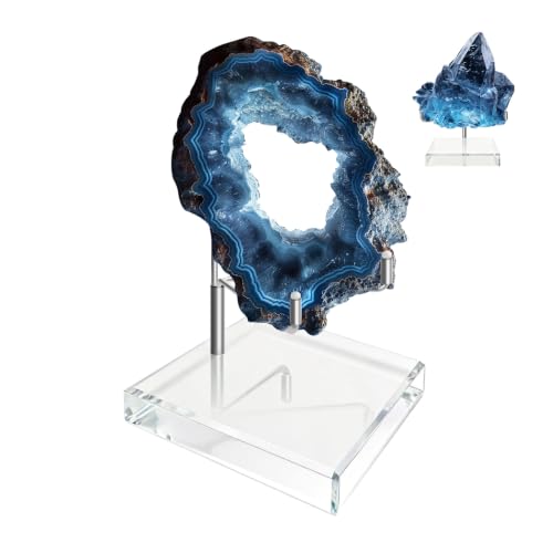 Large Crystal Display Stands Set of 2 - Adjustable Acrylic Collectible Holders