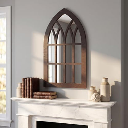 Gothic Arch Faux Window Frame Panel for Wall Decor Black - Medieval Style