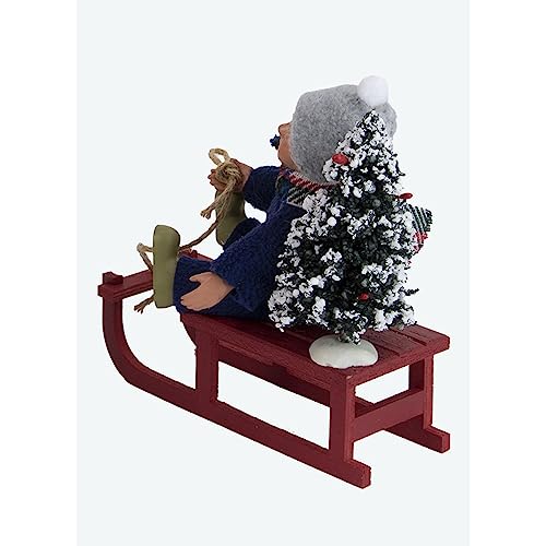 Handcrafted Toddler on Sled Christmas Decor - Byers' Choice 1832