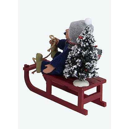 Handcrafted Toddler on Sled Christmas Decor - Byers' Choice 1832