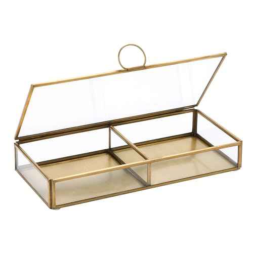 Creative Co-Op Brass & Glass Display Box