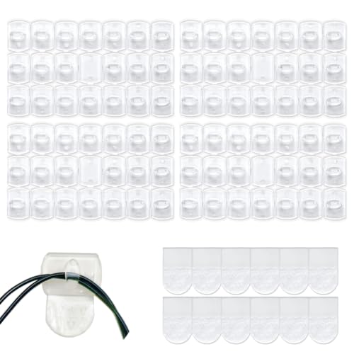 Indoor Mini Light Clips 60 Count - Damage-Free Clear Wall Hooks for Christmas and Cables - Variation of THIS listing