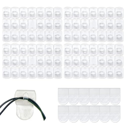 Indoor Mini Light Clips 60 Count - Damage-Free Clear Wall Hooks for Christmas and Cables - Variation of THIS listing