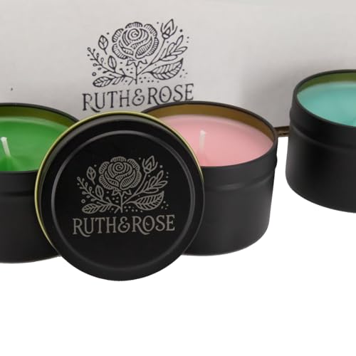 Ruth & Rose Discovery Set Beeswax Candles with 3 Scents, 85+ Hours Burn Time