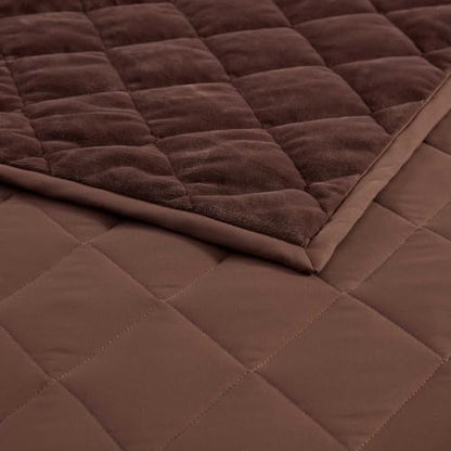Queen Reversible Quilt Set with Matching Shams - Hendrick Brown Bedding