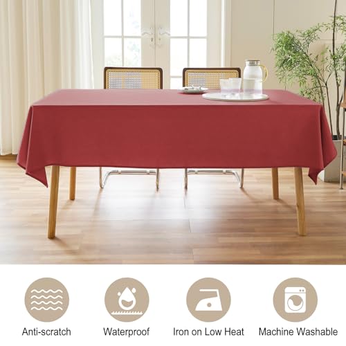 AUSSPVOCT Textured Tablecloth Rectangle 52x70 Water Resistant Spill-Proof Wipeable Table Cloth Wrinkle Free Fabric Dining Table Cover for Birthday Party Farmhouse Spring kitchen Tablecloths