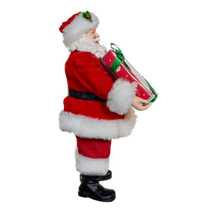 Festive Santa Figurine with Donuts - 10.5-inch Holiday Decor