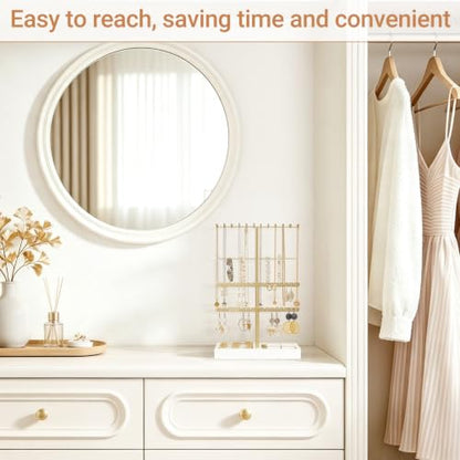 4-Tier Jewelry Organizer Stand with Necklace, Bracelet, Earring & Ring Storage