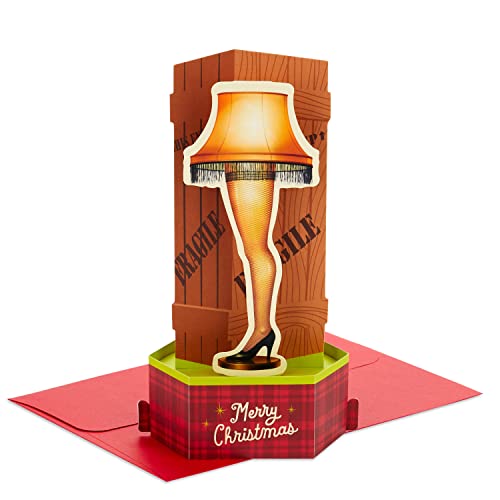 Hallmark Paper Wonder Displayable Pop Up Christmas Card (A Christmas Story Leg Lamp)