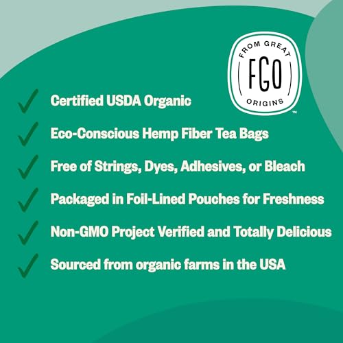 FGO Organic Gunpowder Green Tea, Loose Leaf, 16oz Bulk Resealable Bag, Packaging May Vary (Pack of 1)
