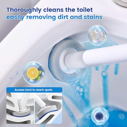 Disposable Toilet Brush System with 2 Reusable Handles & 48 Refills