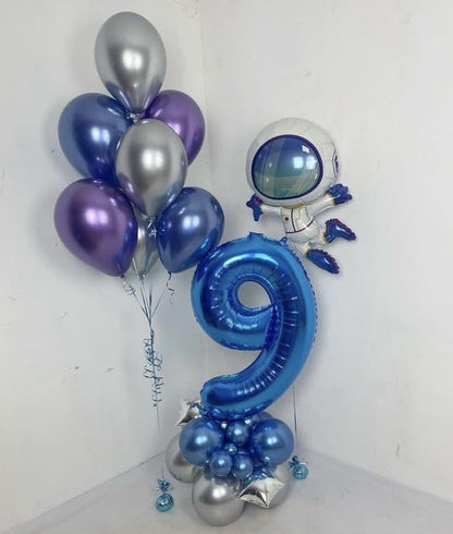 Number 90 Balloon by [Brand Name] - 40-Inch Navy Blue Birthday Decoration for 90th Celebration