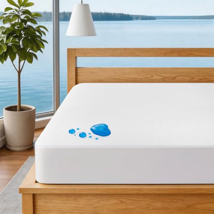 King Tencel Waterproof Mattress Protector White 78x80 Inches