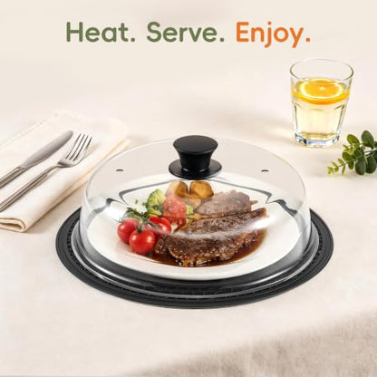 3-in-1 Microwave Splatter Cover Set with Glass Dome, Silicone Mats & Oven Mitts