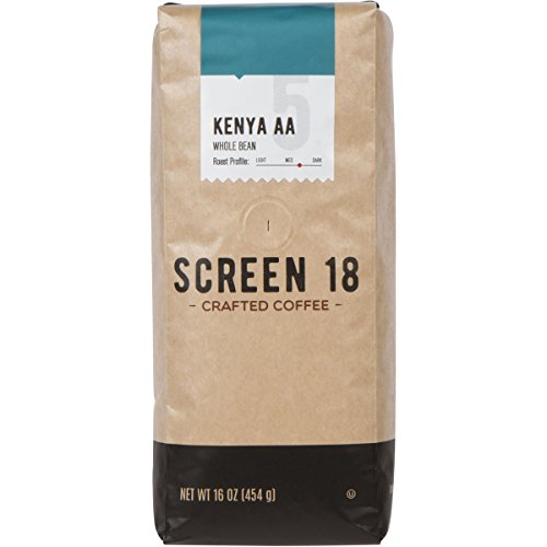 Screen 18 Specialty Grade Premium Kenya AA Coffee Beans, Single Origin, Medium Dark Roast, Whole Beans, 1 LB