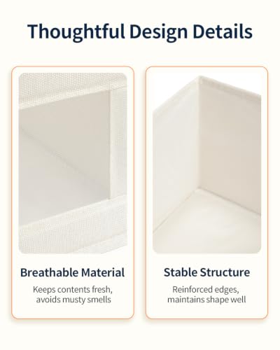 Yecaye Linen Closet Organizers with Transparent Window 6 Pack - Large Foldable Storage Bins