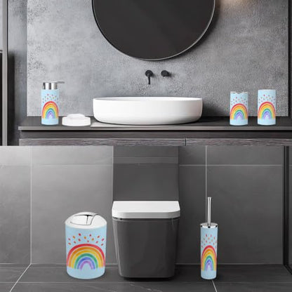 6-Piece Bathroom Accessory Set with Trash Can Soap Dispenser Toothbrush Holder