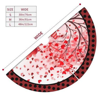 Love Christmas Tree Skirt 36 Inch Holiday Decor Xmas Tree Mat - Red