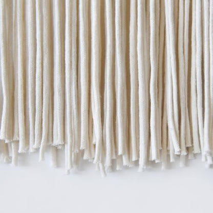 Macrame Wall Hanging Set - Wood Arch Tassel Decor 10x40 Inches, Ivory, Sage Green, Gray