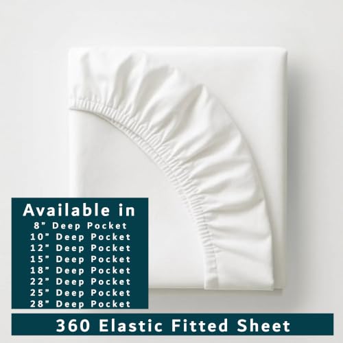 King Size Light Grey Fitted Sheet 100% Viscose Bamboo 800 TC - Deep Pocket