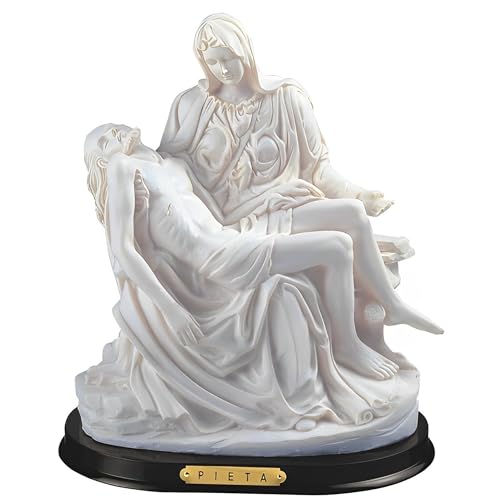 12-Inch White La Pieta Religious Figurine - Michelangelo Holy Statue Decor