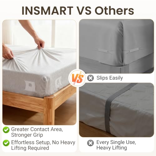 Sheet Holders for Bed Corners & Sides - Pack of 4, Non-Slip Bed Sheet Clips
