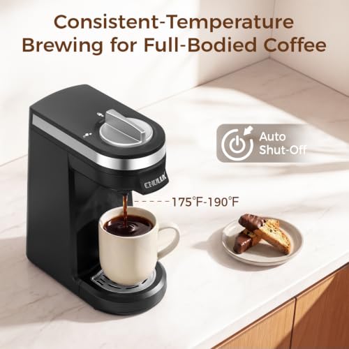 CHULUX Single Serve Coffee Maker Black - Fast Heating & Compact Design