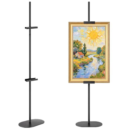 Large Floor Easel Stand for Sign and Artwork - Black, 63 Inch
