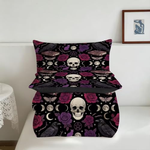 Gothic Queen Comforter Set for Kids Boys Girls Bedroom Decor - 3 Piece