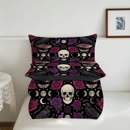 Gothic Queen Comforter Set for Kids Boys Girls Bedroom Decor - 3 Piece