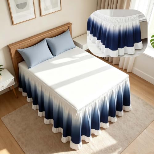 Black Twin XL Bed Skirt 25-Inch Drop Dust Ruffle for Dorm & Bedroom - Extended Size