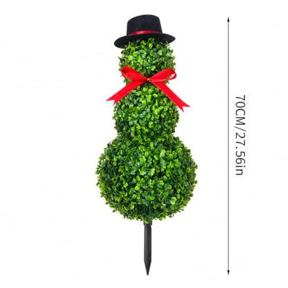 Christmas Snowman Topiary Decor 31" Snowman Stake No Pot - Holiday Garden & Indoor Decor