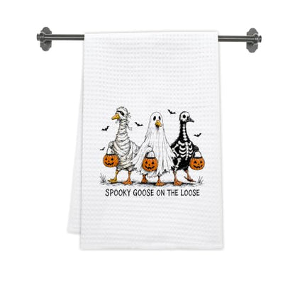Halloween Kitchen Towels - Halloween Goose Decorative Cotton Hand Towels