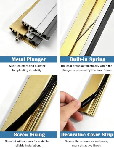 Brown Surface Mount Automatic Door Sweep 30 in Aluminum Seal for Small Animals