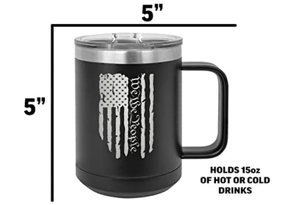 15oz Patriotic American Flag Stainless Steel Tumbler with Lid - Pack of 2