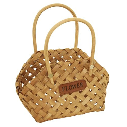 Handcrafted Wood Chip Storage Basket A - Lightweight Decorative Fruit and Flower Basket