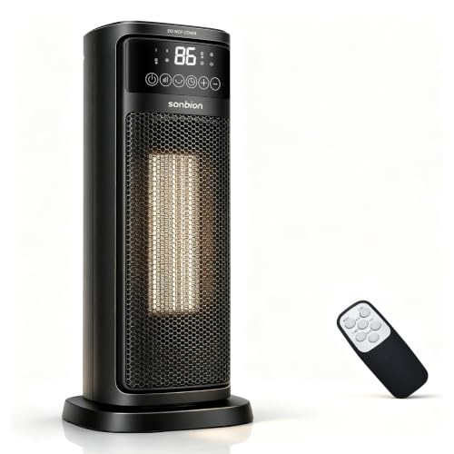 1500W Electric Space Heater with Remote Control, Fast Heating Oscillating Ceramic Heater