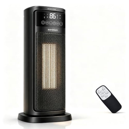 1500W Electric Space Heater with Remote Control, Fast Heating Oscillating Ceramic Heater