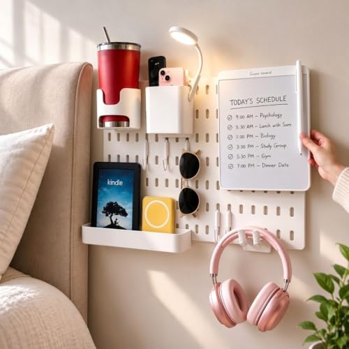 No Drill Wall Shelf with Dry-Erase Board - Dorm Room Organizer