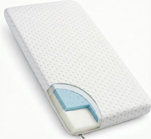 BabyAid Memory Foam Bassinet Mattress - Rectangle 32x20 Support & Breathability