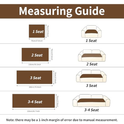 Dark Brown Waterproof Couch Cover for Sofa - Non-Slip, Washable, 28x71 Inches