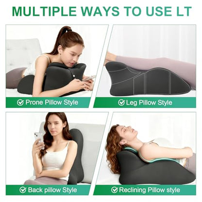 Lock Love Large Memory Foam Ergonomic Pillow for Couples - Wedge Support, 27x17x9 Inches