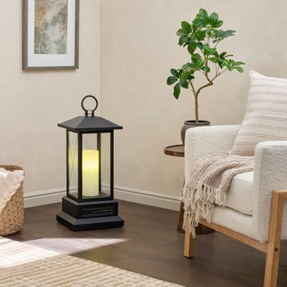 28-Inch Electric Lantern Heater with Remote Control - Black