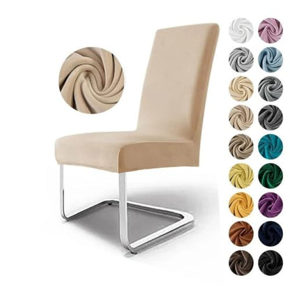 Colorful Velvet Dining Chair Covers 4PCS Washable Parsons Slipcovers Navy Blue